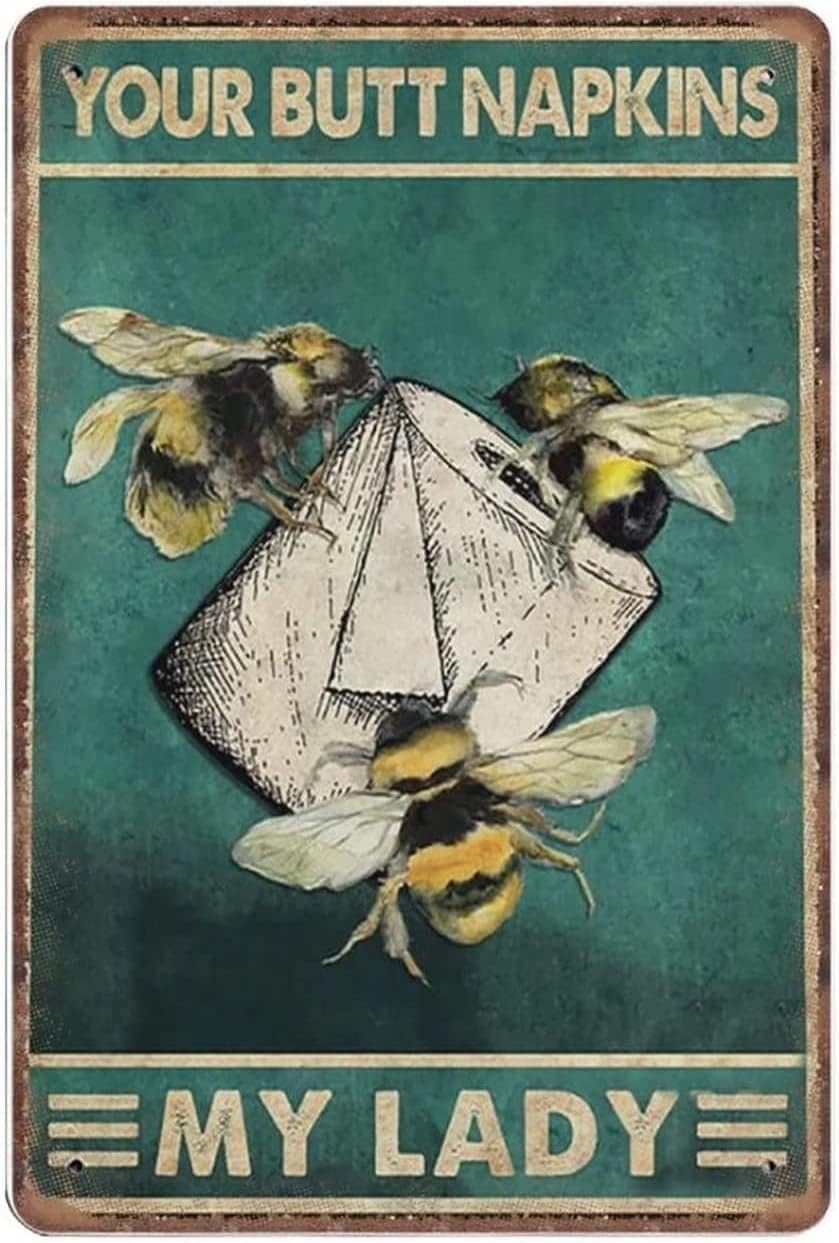 Home Bathroom Signs - Funny Bee Your Butt Napkins My