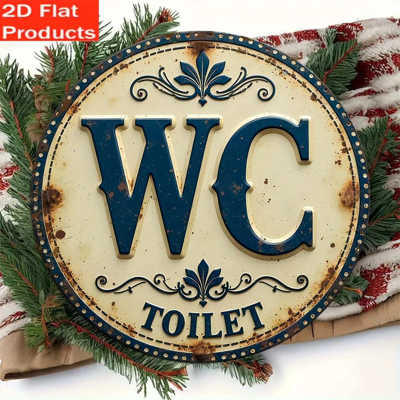 Home Bathroom Signs - Retro wooden bathroom sign, suitable for