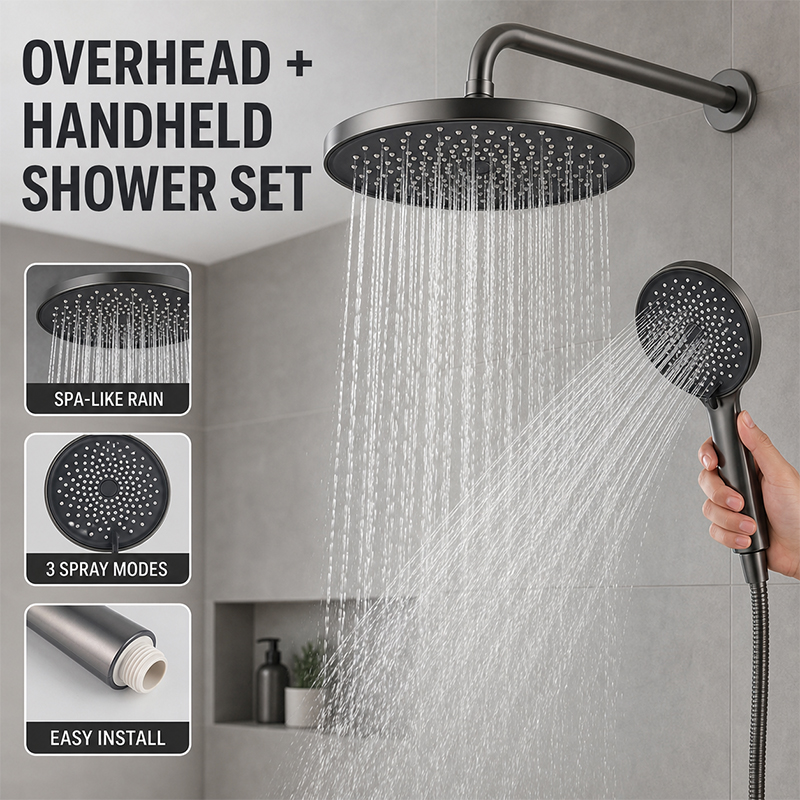 Home Bathroom Spa - 3-Mode Handheld Shower Head with High