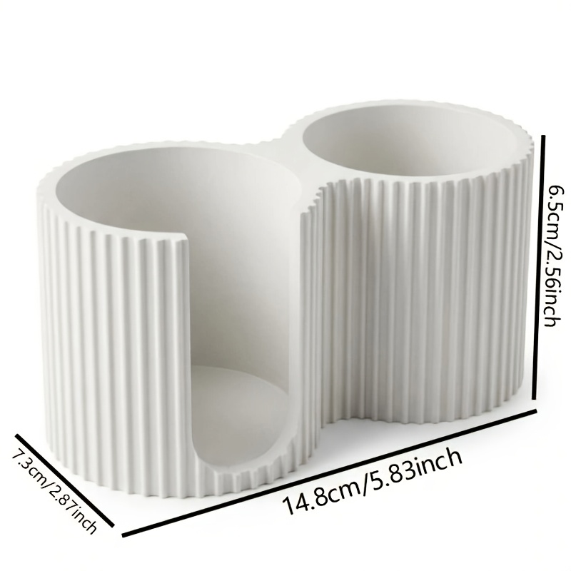 Home Bathroom Vanity - Minimalist Striped Cosmetic Organizer,2‑in‑1 Bathroom Q‑tip