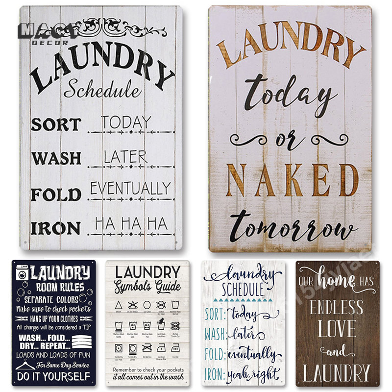 Slogan Metal Tin Sign Laundry  - Home Bathroom Signs ulasan dan harga