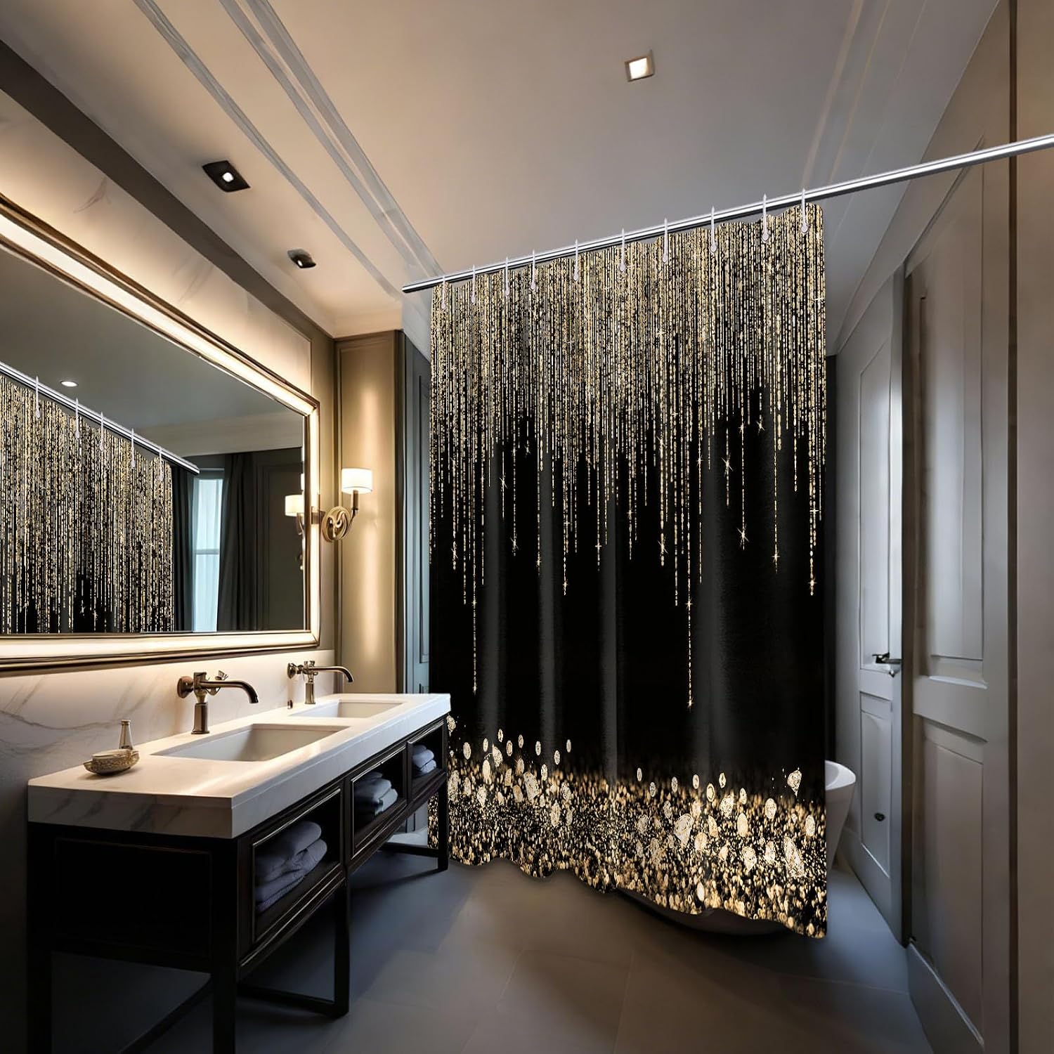 Luxurious Gold Glitter Shower  - Home Bathroom Spa ulasan dan harga