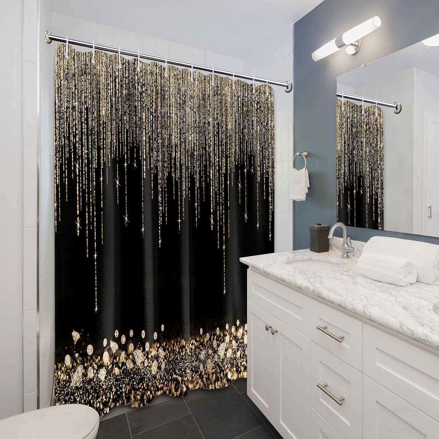 Luxurious Gold Glitter Shower  - Home Bathroom Spa ulasan dan harga