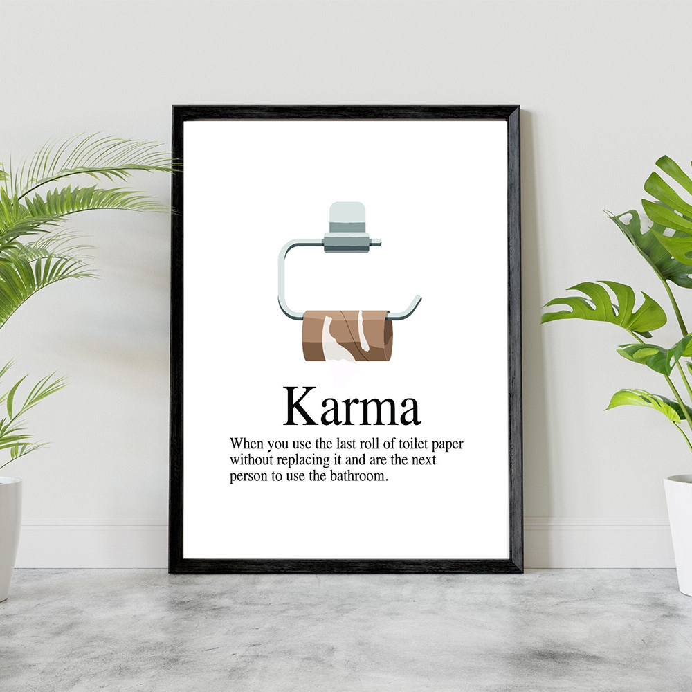 Karma Definition Poster Print  - Home Bathroom Toilet ulasan dan harga