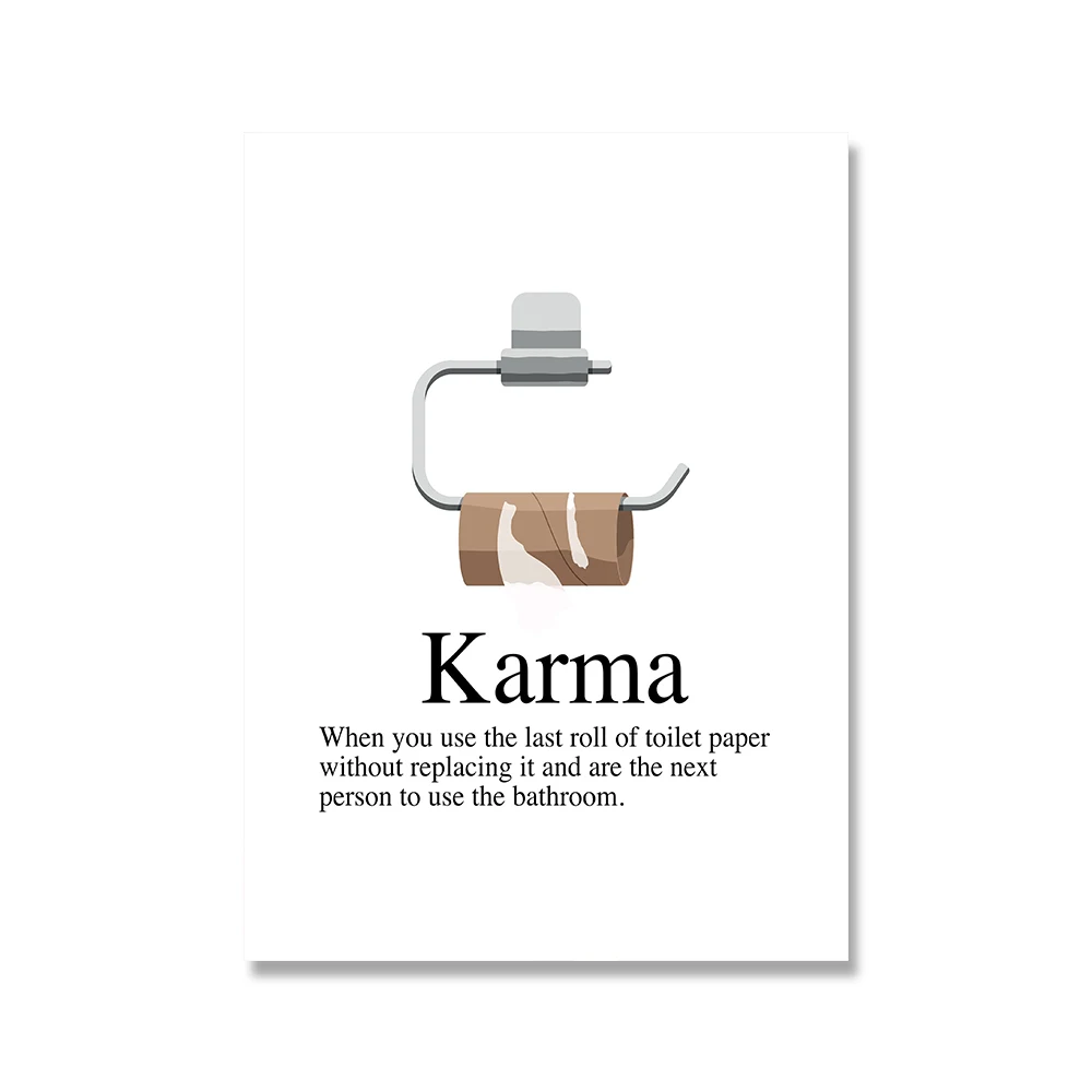 Karma Definition Poster Print  - Home Bathroom Toilet ulasan dan harga