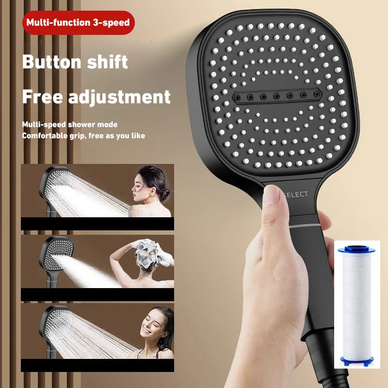 Large Panel Shower Head 13cm H - Home Bathroom Water Filter ulasan dan harga