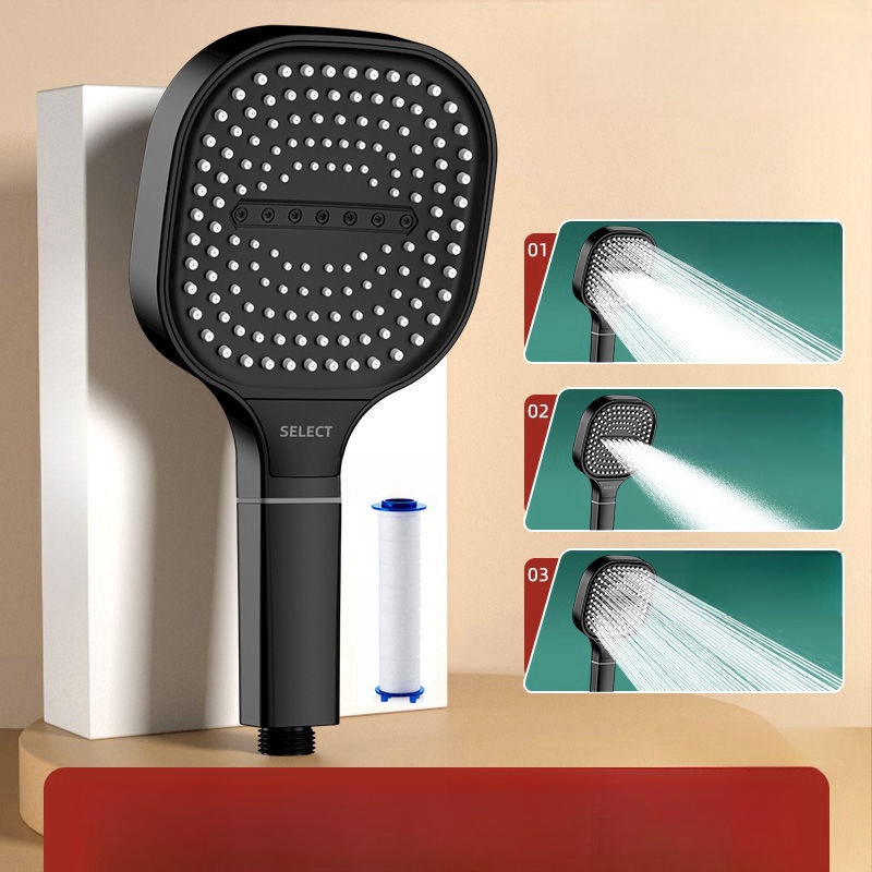 Large Panel Shower Head 13cm H - Home Bathroom Water Filter ulasan dan harga