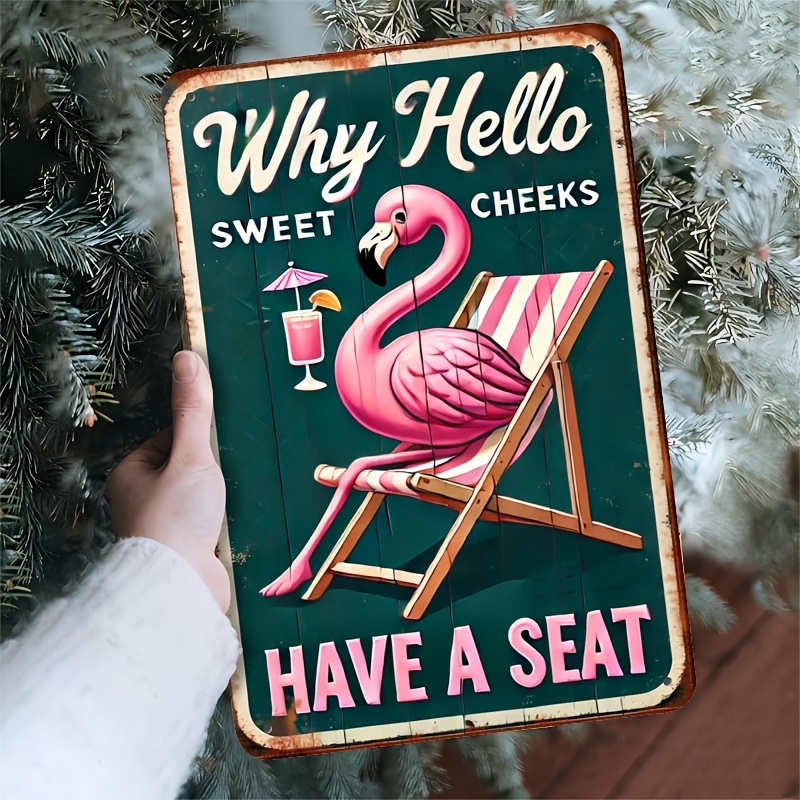 Room Decor  Flamingo Metal Sig - Home Bathroom Signs ulasan dan harga