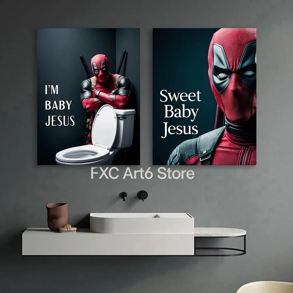 1PC  frameless Deadpool Funny  - Home Bathroom Toilet ulasan dan harga