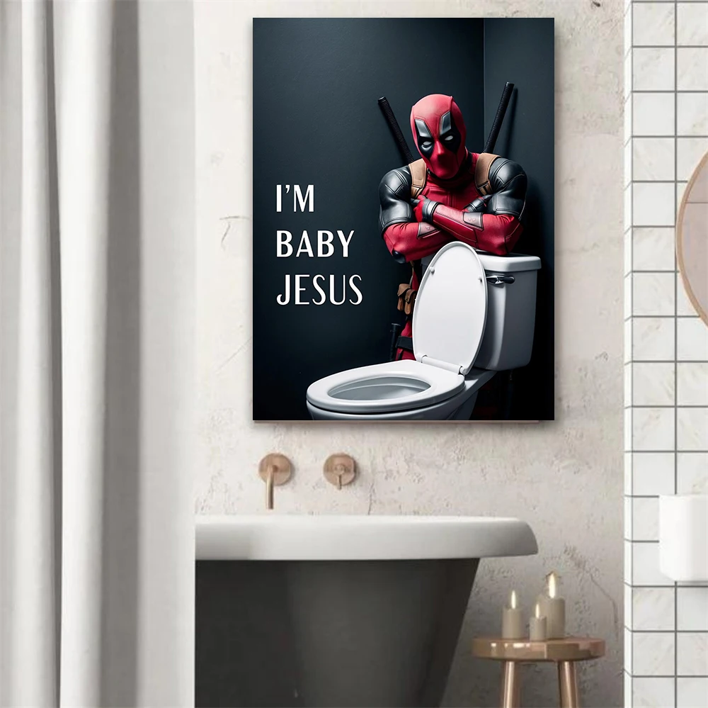 1PC  frameless Deadpool Funny  - Home Bathroom Toilet ulasan dan harga