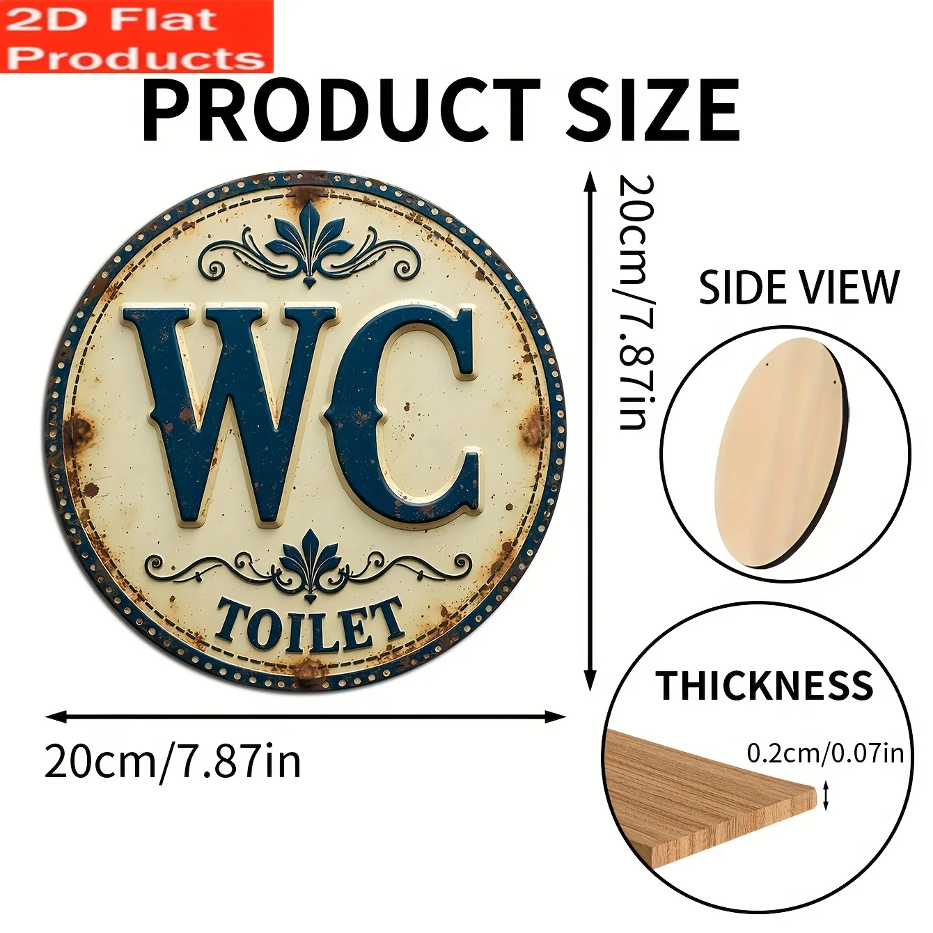 Retro wooden bathroom sign, su - Home Bathroom Signs ulasan dan harga