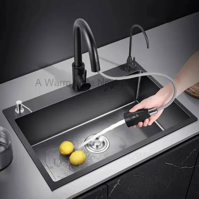 Black Nano Kitchen Sinks Bathr - Home One Bathroom Accessories ulasan dan harga